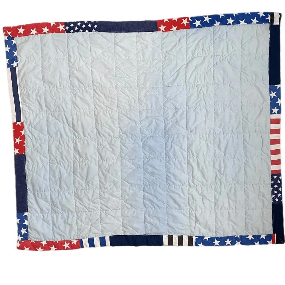 60’s 70’s Patchwork Quilt Vintage Hand Crafted Patriotic Boho Farmhouse Cottage